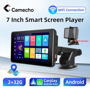 Camecho Android 3 + 32G Мултимедия 7 инча безжична CarPlay Android Авто автомобилното радио плейър GPS Навигация, Камера за задно виждане TF