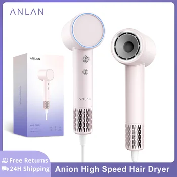 ANLAN Аниони високоскоростен сешоари с отрицателни йони, на 120000 об/мин, сешоари за коса, професионална грижа за косата, магнитна капачка, безшумен сешоар