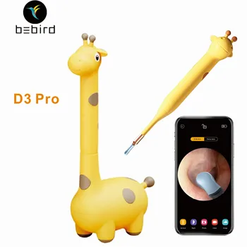 Bebird D3 Pro Средство за почистване на ушите, средство за премахване на восък, 8-мегапрецизионный безжичен отоскоп IP65, водоустойчив детски ендоскоп-бороскоп