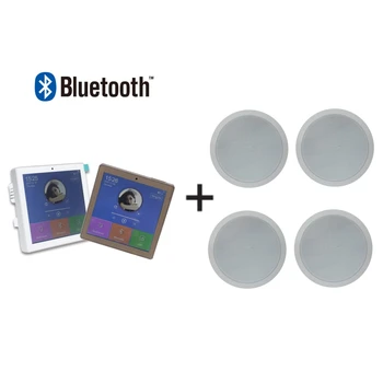 Bluetooth/USB 4-Канален 25 W Сензорен Екран Домашна Аудио Фон Музикална Система Стенен Усилвател с 4 Части 6 