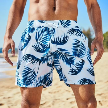 Летни градиентные кокосови палми, почивка на море, Хавайски плаж, Ins, слънчеви бани, мъжки плажни триточкови шорти