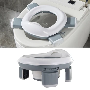 За многократна употреба пътен тоалетна чиния с втулки и защита от пръски, детска седалка за тоалетна за помещения и на улицата, материал PP + TPR за момчета и момичета на едро