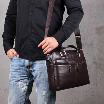 Мъжка чанта-месинджър от естествена кожа, бизнес чанта-портфейл от естествена кожа, мъжки чанти-тоут през рамо, чанта-тоут Мъжка чанта-месинджър от естествена кожа, бизнес чанта-портфейл от естествена кожа, мъжки чанти-тоут през рамо, чанта-тоут 2
