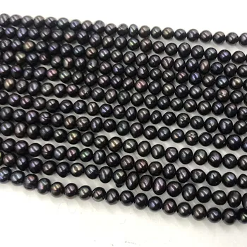 ELEISPL БИЖУТА на Едро 20 нишки 6 мм, черни перли Безплатна доставка на #22000477
