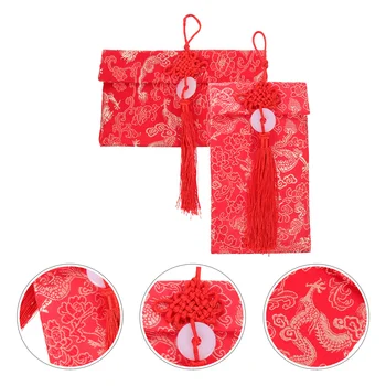 Сатен Паричен Плик Коледен Подарък Китайски Пакет Сватбени Пликове За Парични Джобове Чанта За Късмет