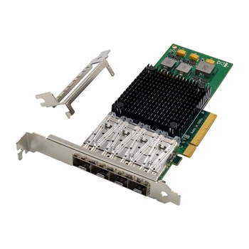 PCIE X8 BCM57840 Сървър Мрежова карта ST7322 Broadcom NetXtreme 4XSFP + оптични влакна, LC 10 Gigabit Ethernet Мрежова карта