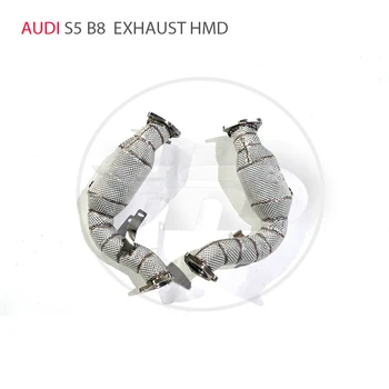 Автомобилни аксесоари HMD, колектор за отработените газове на системата за Audi S4 S5 B8, безконтактен тръба от колектора каталитичен конвертор
