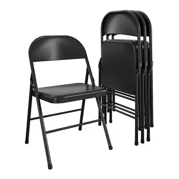 Стоманена сгъваем стол с опорите (4 групи), черен