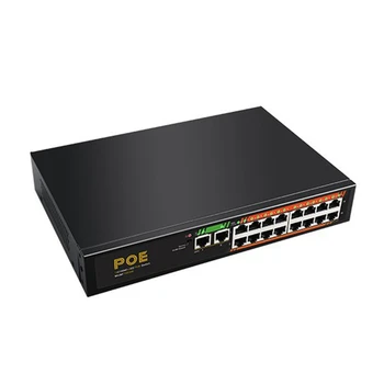 1 Комплект TXE046 16-Port Gigabit switch 100GbE + 2-Port Unmanaged switch Poe AC100-240V Plug EU