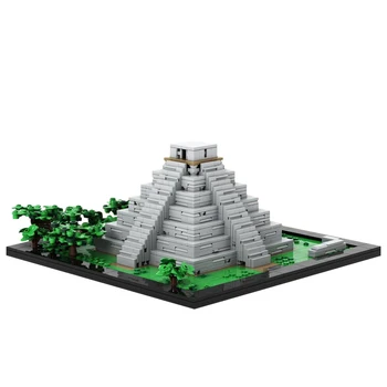 Gobricks MOC, пирамидата на маите, световно известна забележителност, събрани със собствените си ръце тухли, набор от градивни елементи, играчки за колекции, подарък