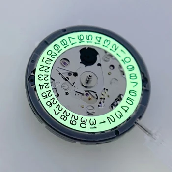 Абсолютно нов механизъм от един календар NH35A с заводным род, зелен светлинен диск с календар, резервни части за механични часовници Абсолютно нов механизъм от един календар NH35A с заводным род, зелен светлинен диск с календар, резервни части за механични часовници 2
