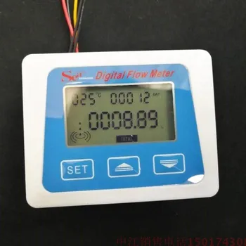 Цифров разходомер, LCD дисплей, цифров температурен тестер, измеряющий разход, общ литров галон Senosr от модели ZJ-LCD-M