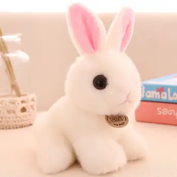 Малък бял заек Плюшен копие играчки Подарък за деца и момичета Декорация на дома, Удобна сладка кукла-заек