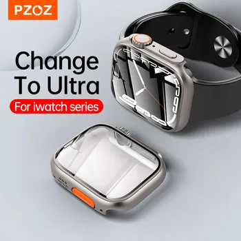 PZOZ За Apple Watch Series 8 7 45 мм За iWatch 4 5 6 se 44 мм Защитен Калъф за екрана Твърд Калъф за PC Аксесоари, изработени от Закалено Стъкло