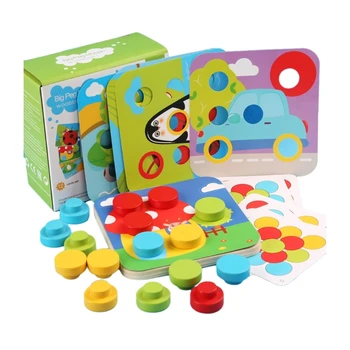 Plug-пъзели игри за деца, начинаещи дъска, обучение цветна играчка, челночный кораб