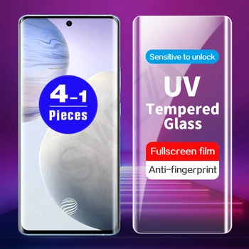 1-4 бр. UV стъкло за vivo iQOO 5 Pro x50 X60 X60T pro plus NEX 3 3S UV-закалено стъкло протектор на екрана на телефона HD защитно фолио