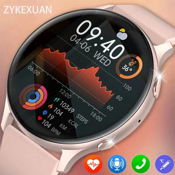 Новите смарт часовници за жени и мъже с температура на тялото, на екрана на HD 360 * 360, отговор на предизвикателството, набиране на Samsung, часовници за жени + кутия