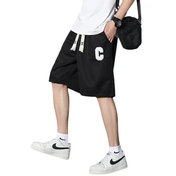 Нови къси панталони, мъжки летни свободни баскетболни панталони, обикновен универсален ежедневни спортни шорти, корейската версия плажни шорти за мъже