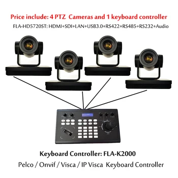 Контролер Клавиатура с Джойстик + 1080P 20-кратно Увеличение, HDMI ПР SDI PTZ Камера за видео Конферентна връзка за Директни Предавания, Църква, Спорт