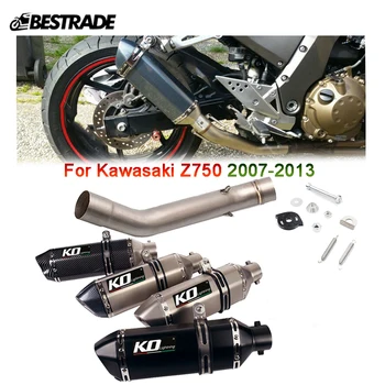 Изпускателната Система на Мотоциклета За Kawasaki Z750 2007-2013 Накрайници на Изпускателната 51 мм, Ауспуси, Без Съединителни Средната Връзка на Изпускателната Тръба От Неръждаема Стомана
