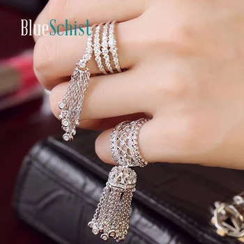 Модерен изискан пръстен с пискюли за жените, променящи се размери, брачни халки на пръста си, бижута, аксесоари, хубав подарък