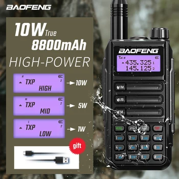 2023 BAOFENG UV16 преносима радиостанция висока мощност на VHF UHF двойна лента портативен радиоприемник на далечни разстояния Type-C Зарядно устройство водонепроницаемое любителски радио