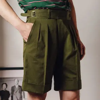 2023 Нови Летни Памучни Реколта Армейските Мъжки Обикновена Панталони в стил Ретро Гуркха във военната стил, къси Панталони, Скъсяване на Панталони Гуркха