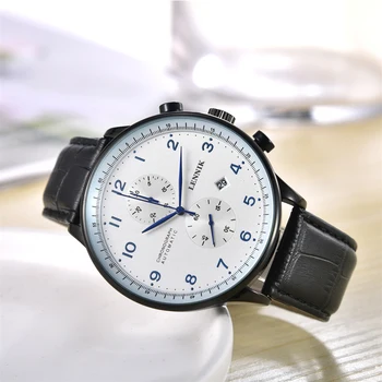 Оригинални маркови луксозни ръчни часовници за мъже, кожена каишка, кварцов механизъм, хронограф, автоматично дата, дневни водоустойчив часовник AAA