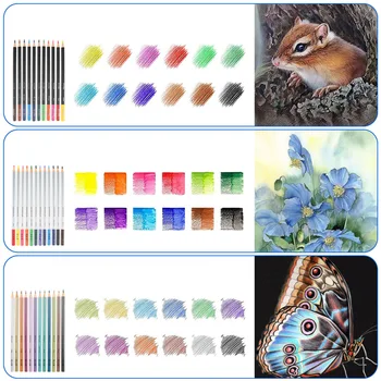 Цветен молив, набор от цветни дръжки, водоразтворим цветен грифель, професионална художествена четка, поставянето на картата, ръчно рисувани, цветен молив Цветен молив, набор от цветни дръжки, водоразтворим цветен грифель, професионална художествена четка, поставянето на картата, ръчно рисувани, цветен молив 1