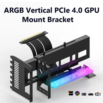 КОМПЛЕКТ скоби за управление на видео карта EZ-40 PCI-E 4.0 X16 Удлинительный Кабел, Скоба за закрепване на графичния процесор 5V 3PIN ARGB Оттичане на Притежателя на видео карти