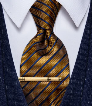 Yourties Луксозна копринена мъжка вратовръзка в кафяв и лилав ивица, модерен случайни вратовръзка за мъжете, сватба парти, бизнес, офис, безплатна доставка