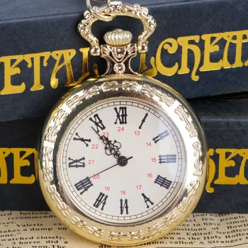 Класически кристални джобен часовник с римски цифри, мъжки и женски студентски колиета, висулки, часовници, подаръци, популярни бижута, сувенири