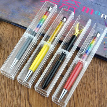 50 бр./лот, пластмасови прозрачни кутии подарък за химикалки, стилус, сензорна писалка, празен прозрачен молив случай за съхранение