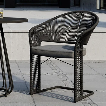 Скандинавски ротанговый стол за отдих на открито, градински стол за отдих в двора на хотела, комплект маси и столове водоустойчиви мебели от ратан