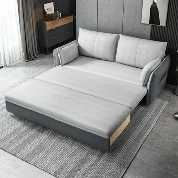 Голям разтегателен диван-легло, модерен скандинавски дизайн, италиански семейно меко кресло за отдих, висококачествени мебели
