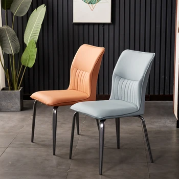 Скандинавските модерни трапезни столове, леки луксозни кухненски кът столове от изкуствена кожа, столове за почивка, мебели за хранене в ресторанта