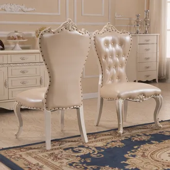 Европейските модерни трапезни столове от дърво Луксозна кожа Скандинавските трапезни столове Бели мебели за хола Sillas Para Sala De Estar