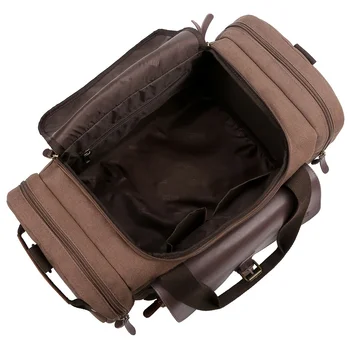 Холщовая пътна чанта, спортна чанта, голям капацитет, с торби на ръкавите-колички Холщовая пътна чанта, спортна чанта, голям капацитет, с торби на ръкавите-колички 5