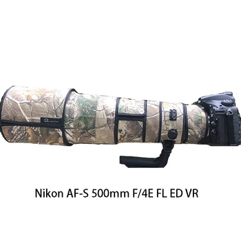 Камуфляжное покритие на обектива Juntu за Nikon AF-S 500mm F/4G F/4E FL ED VR Телеобектив Защитен Калъф е Водоустойчив Памук Дъждобран