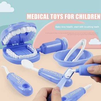 Колекция от модели за проверка на зъбите от стоматолог, обучение ролеви игри, образователни играчки за деца, детски играчки за ролеви игри, 9 бр.