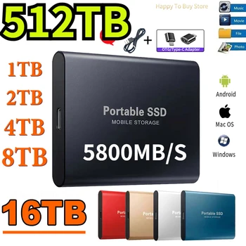 256 TB Преносим Оригинален Високоскоростни SSD-диск с капацитет 1 TB Външен Твърд диск с интерфейс USB3.1 SSD Мобилен Твърд диск за Лаптоп mac