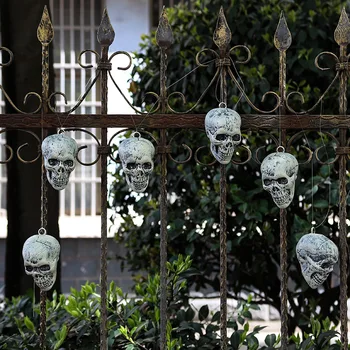 6 бр., черепа на Хелоуин, реалистично изглеждащ череп, човешки скелет, череп за външно декор площи, монтиране на украса за Хелоуин