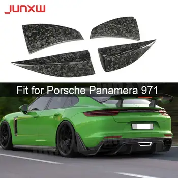 Сухи карбоновые сплитери за задната част на устните, спойлер за Porsche Panamera 971 2017-2019, изкован от въглеродни влакна броня, престилки за довършване на багажника