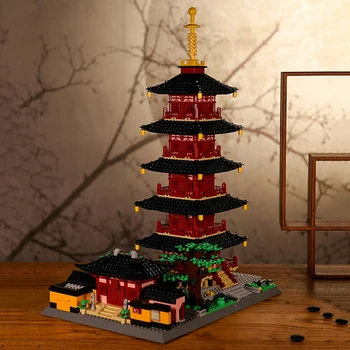 1393 БР. Гледка към улицата на Града Ханьшань Храм Модел градивните елементи на Китайската Древна Архитектура Тухли Играчки За Деца Подаръци За Рожден Ден