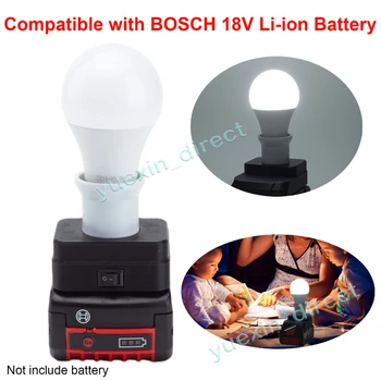 Led работна лампа преносими лампи E27 за BOSCH 18V се захранва от литиево-йонна батерия безжична паник лампа кемпинговая лампа