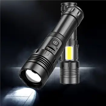 1500 лумена ярък led фенерче XHP70 COB USB водоустойчива акумулаторна лампа преносим фенер P70 с телескопическим увеличение