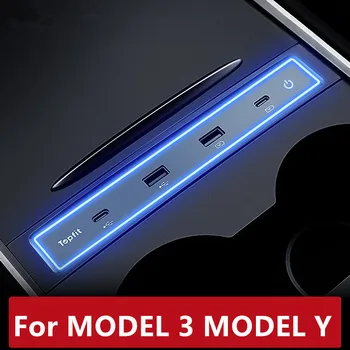 За модели 3, оригинално паркомясто, определяне на температурата и напрежението на автомобила, аксесоари за мобилен телефон, зарядно с два USB