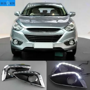 За Hyundai IX35 2010-2013 дневни светлини с дупка за противотуманной фарове SNCN суперяркий водоустойчив ABS авто DRL LED