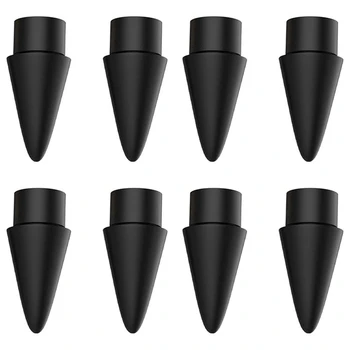 8 опаковки сменяеми накрайници за Apple Молив за Apple Молив на 1-во и 2-ро поколение (черен)